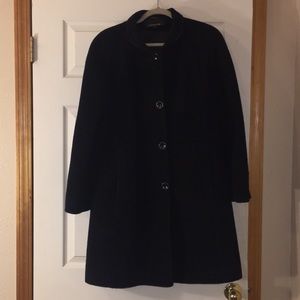 Black wool coat.